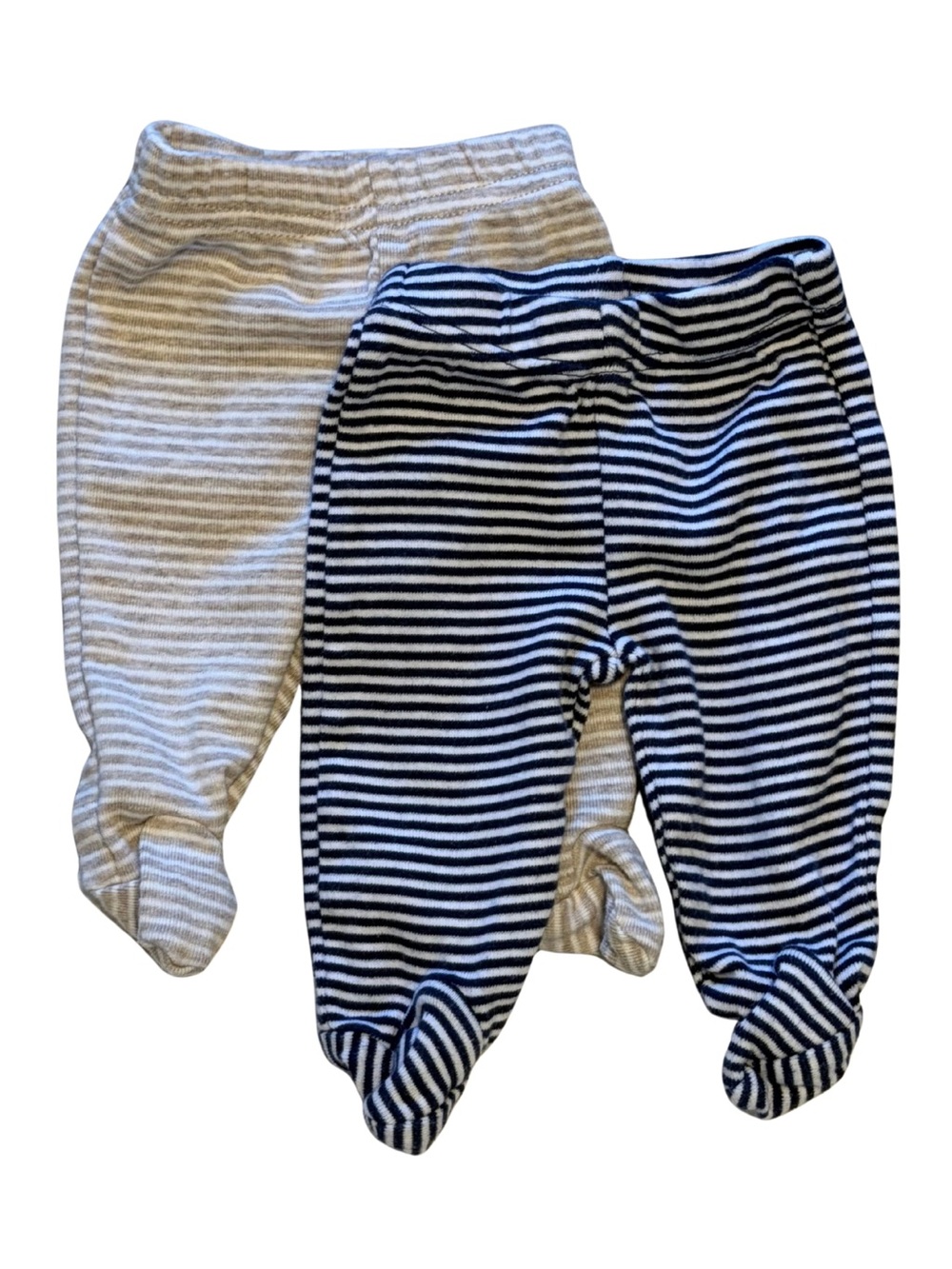Carter's Striped Footed One-Piece Pants - Navy & Gray